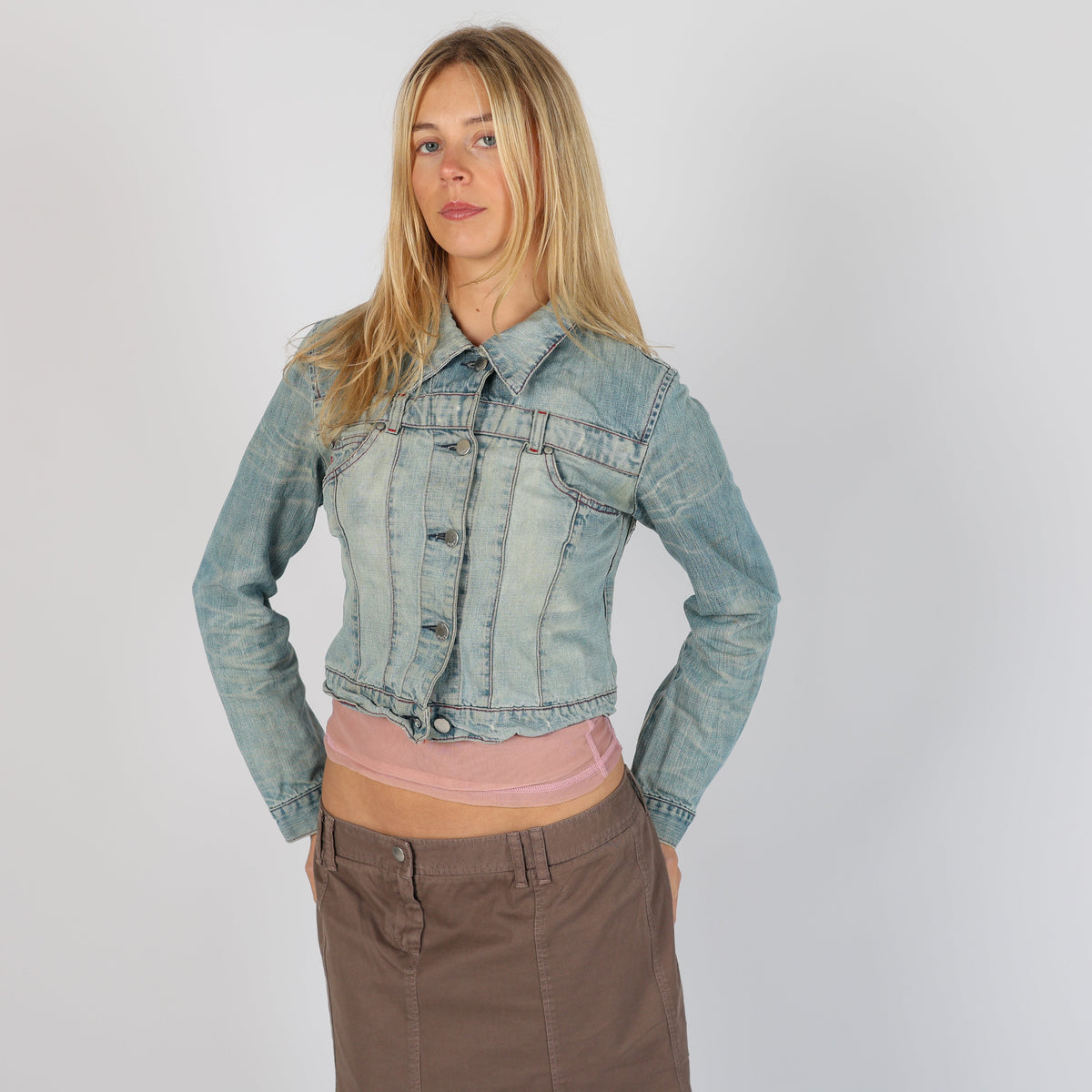 Light Blue Y2K Miss Sixty Denim Jacket (XS)