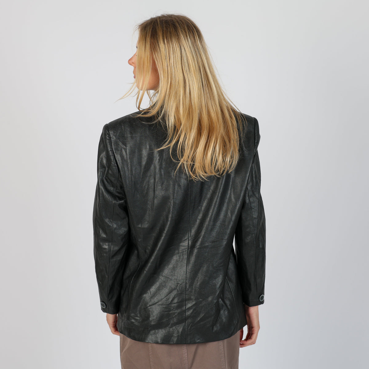Black Y2K Delmod Leather Jacket Faux (L)