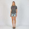 Light Blue Y2K Qiki Denim Shorts Beaded (S)