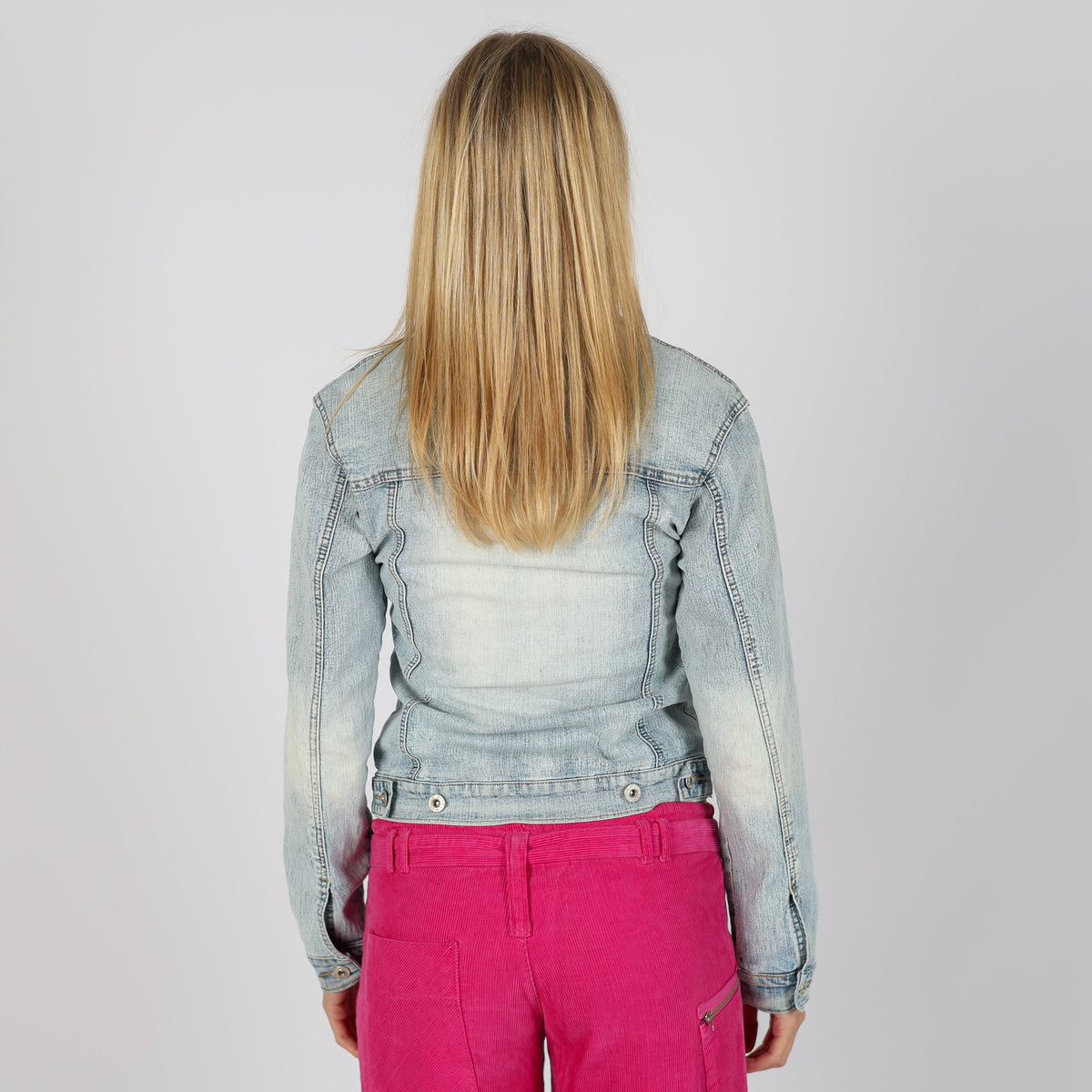 Light Blue Y2K Listwoman Denim Jacket (S)