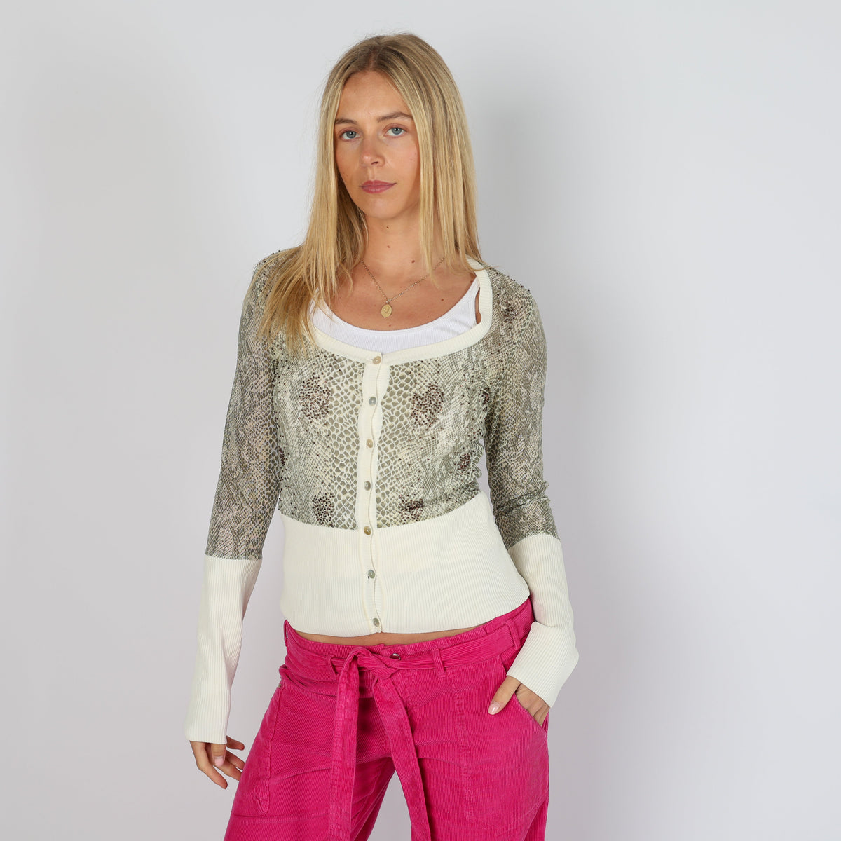 Cream Y2K Akalandri Cardigan (S)