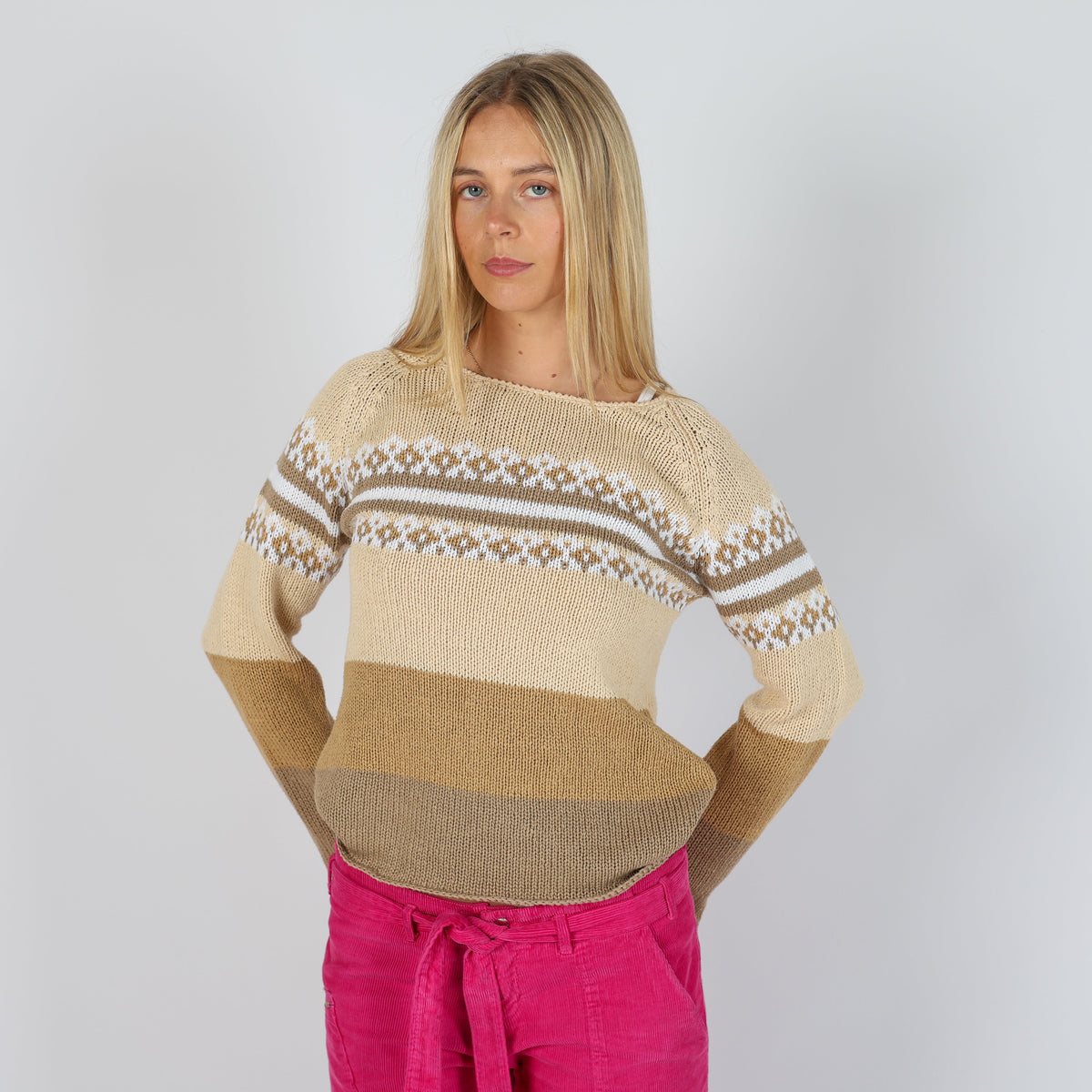 Bronze Y2K Elisa Immagine Knitted Jumper (M)