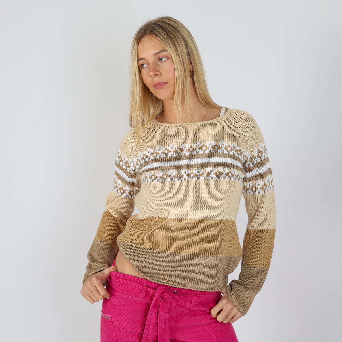 Bronze Y2K Elisa Immagine Knitted Jumper (M)