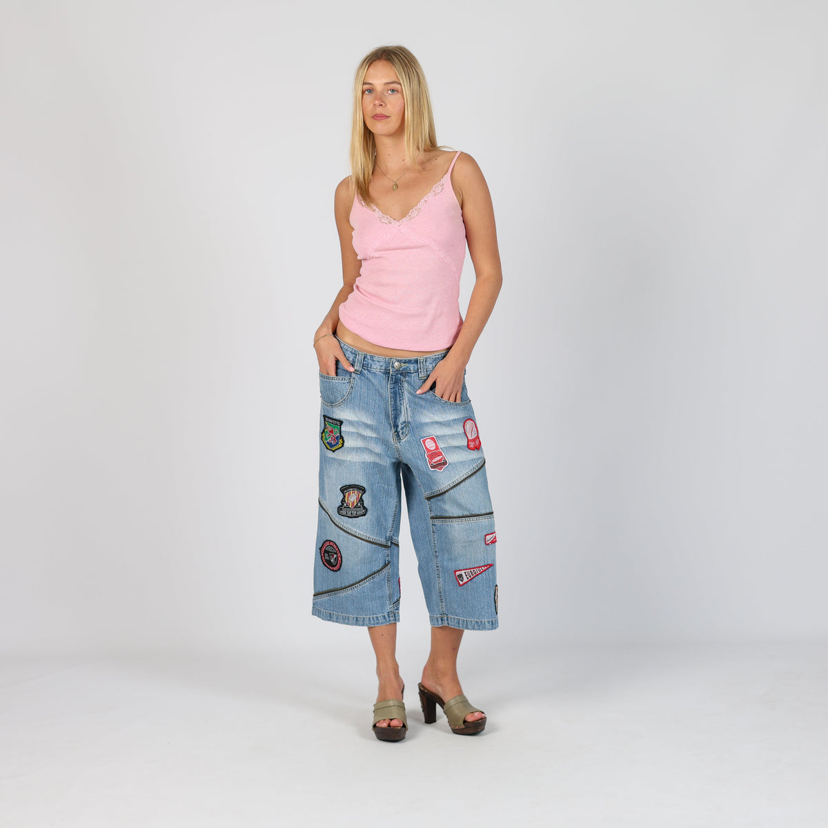 Light Blue Y2K Eurgiulio Denim Shorts (S)