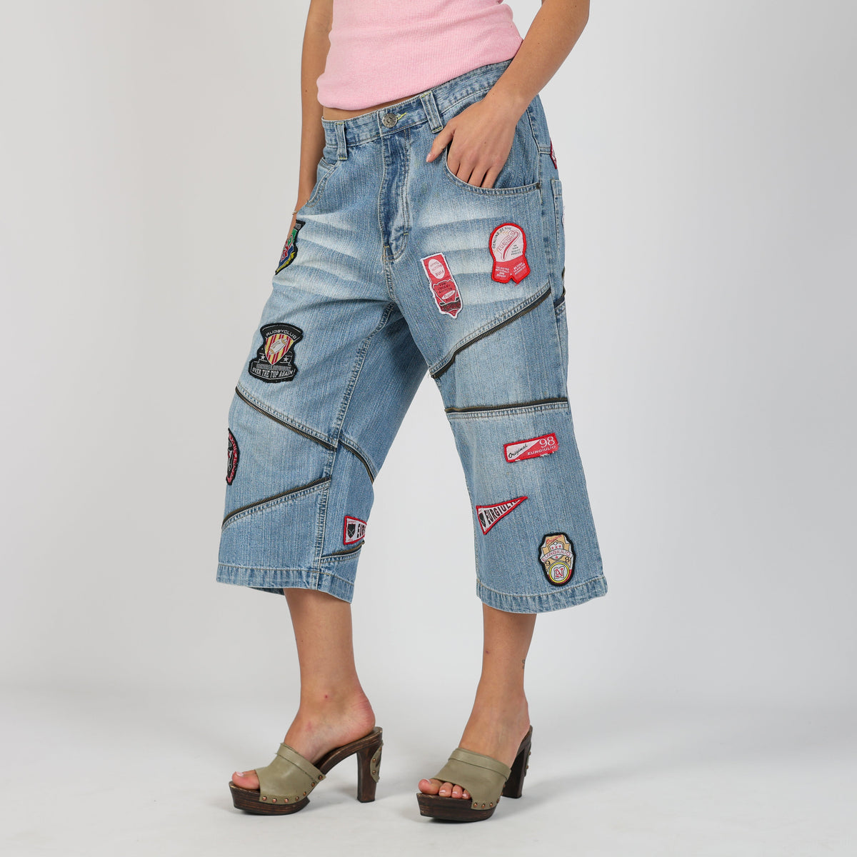 Light Blue Y2K Eurgiulio Denim Shorts (S)