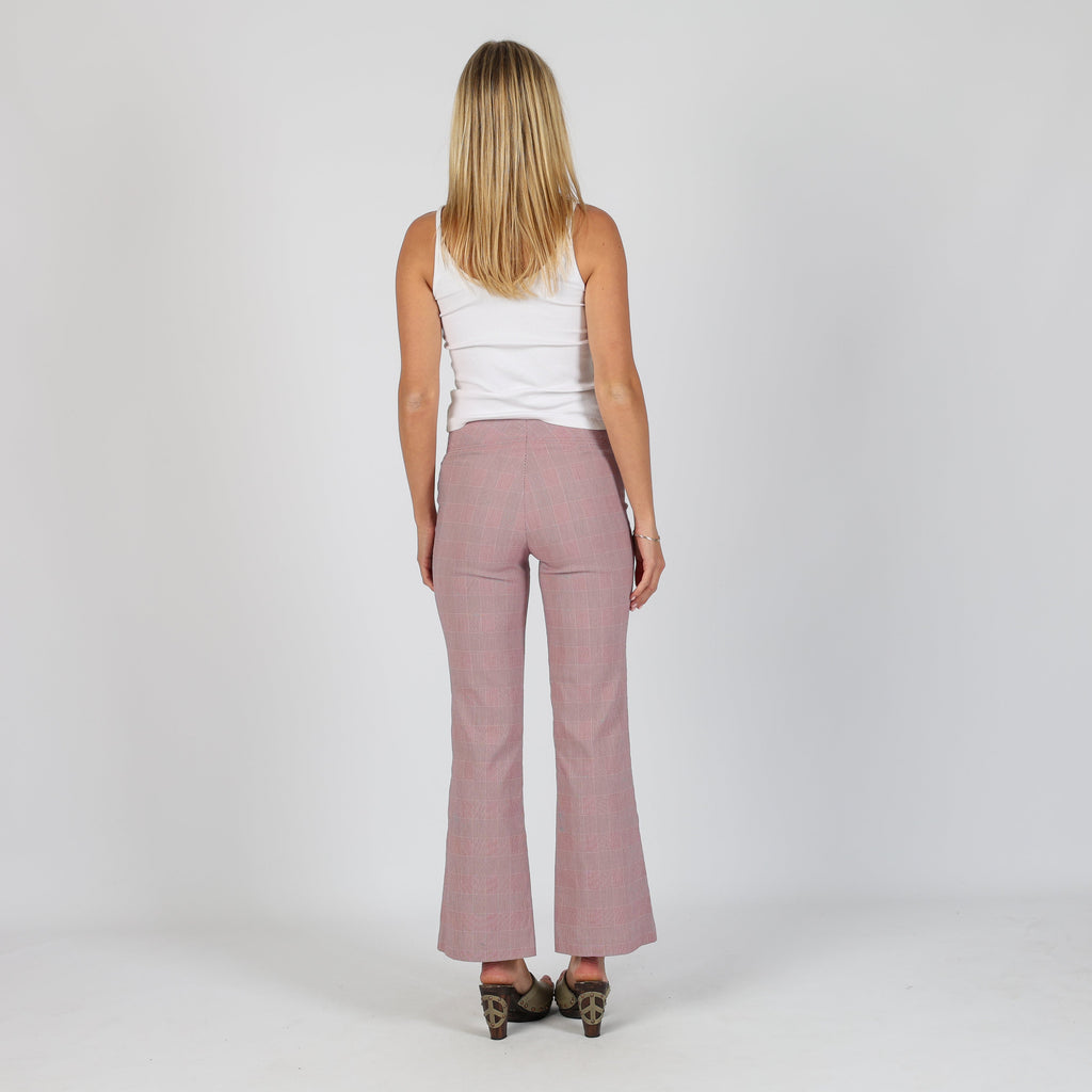 Burgundy Red Y2K Hennes Formal Trousers Checkered (XS)