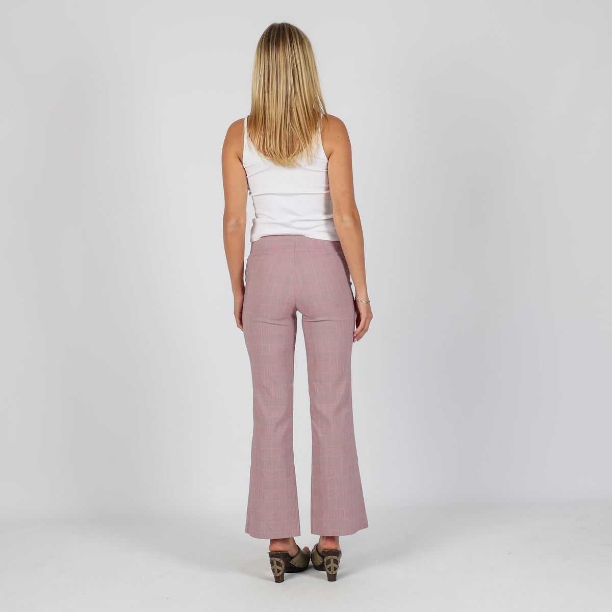 Burgundy Red Y2K Hennes Formal Trousers Checkered (XS)