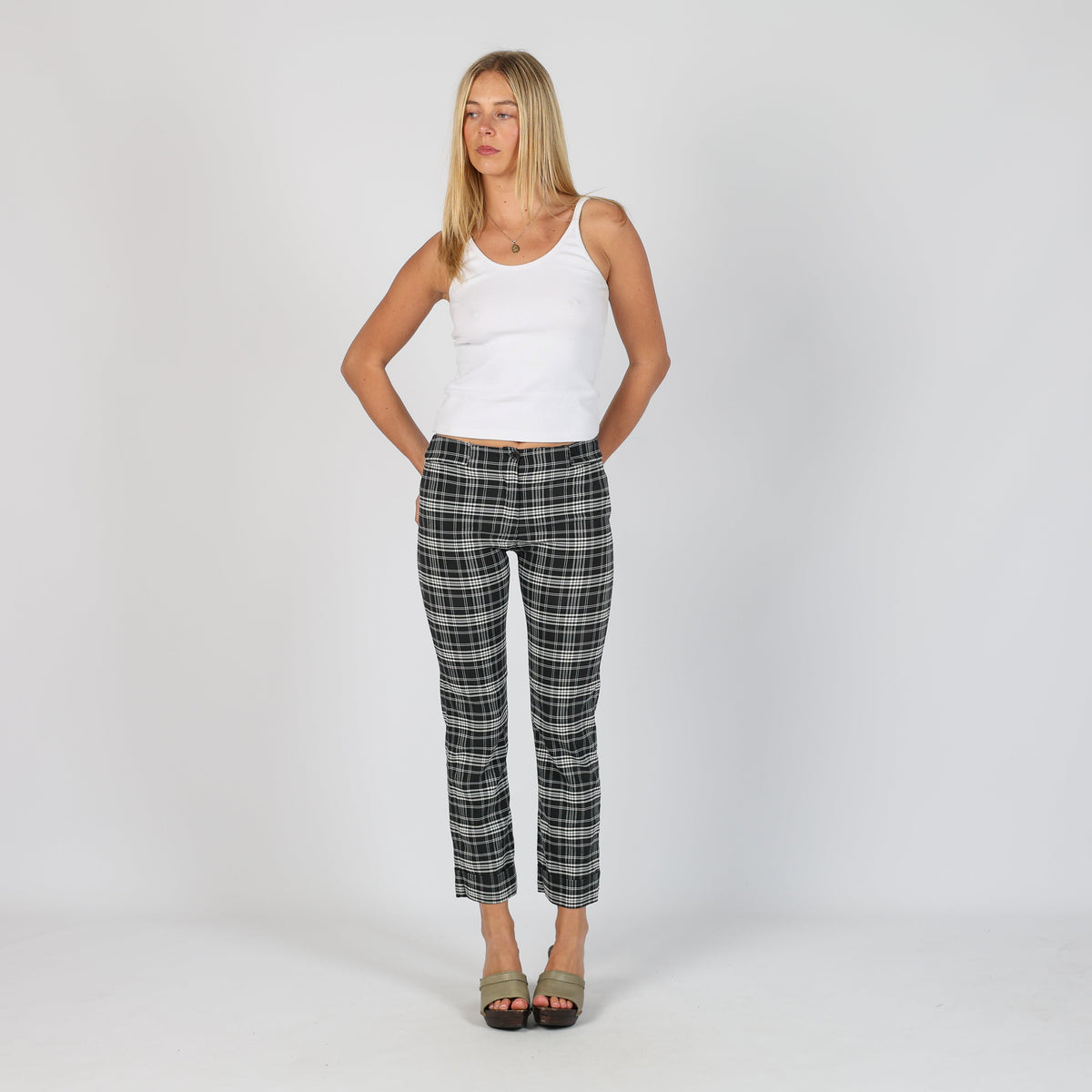 Black Y2K Dream Authentic Casual Trousers Checkered (XS)
