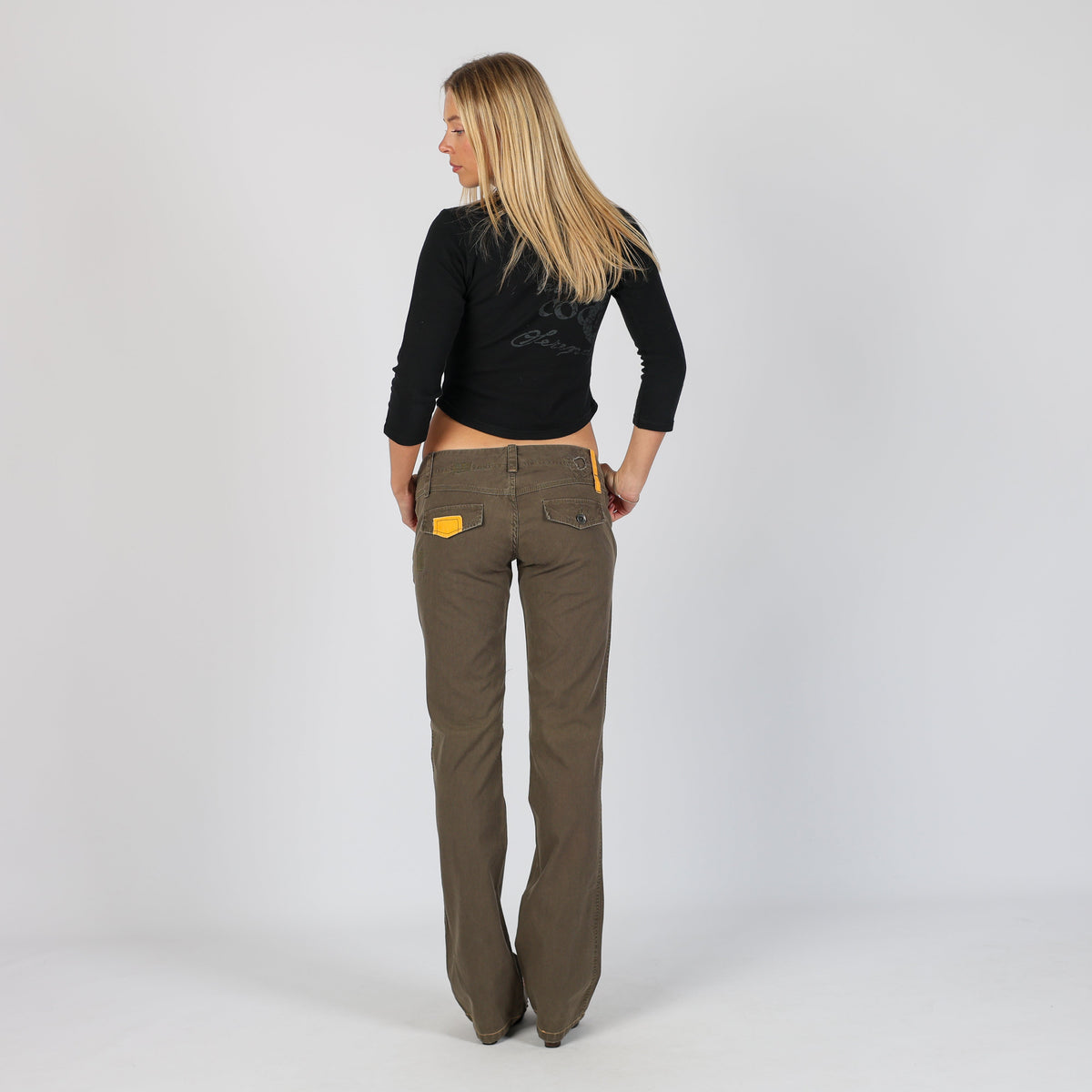 Dark Green Y2K Diesel Straight Jeans Low Rise (XS)