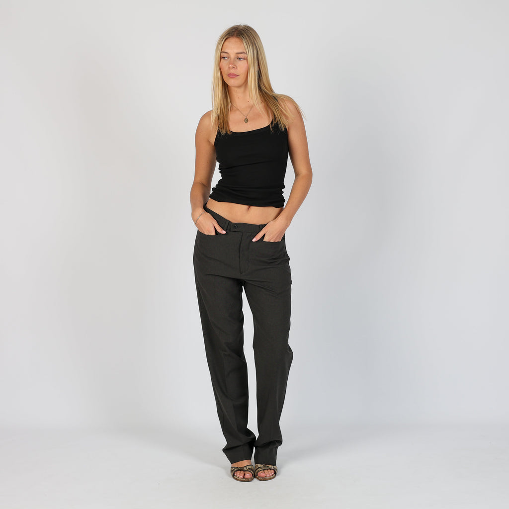 Charcoal Grey Y2K United Colors of Benetton Formal Trousers (S)