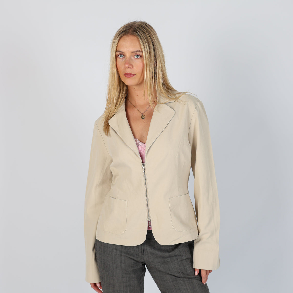 Beige Y2K Stefanel Blazer (M)