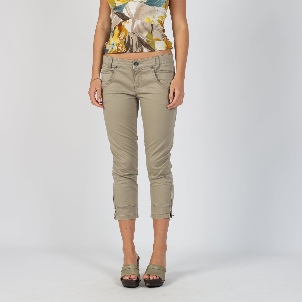 Beige Y2K United Colors of Benetton Capri Trouser (S)
