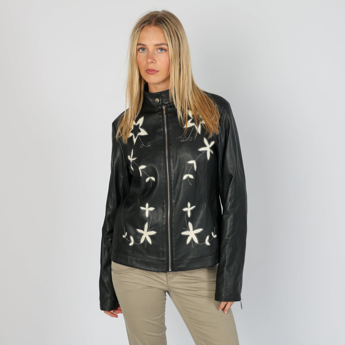 Black Y2K Moda Lisa Leather Jacket Faux (L)