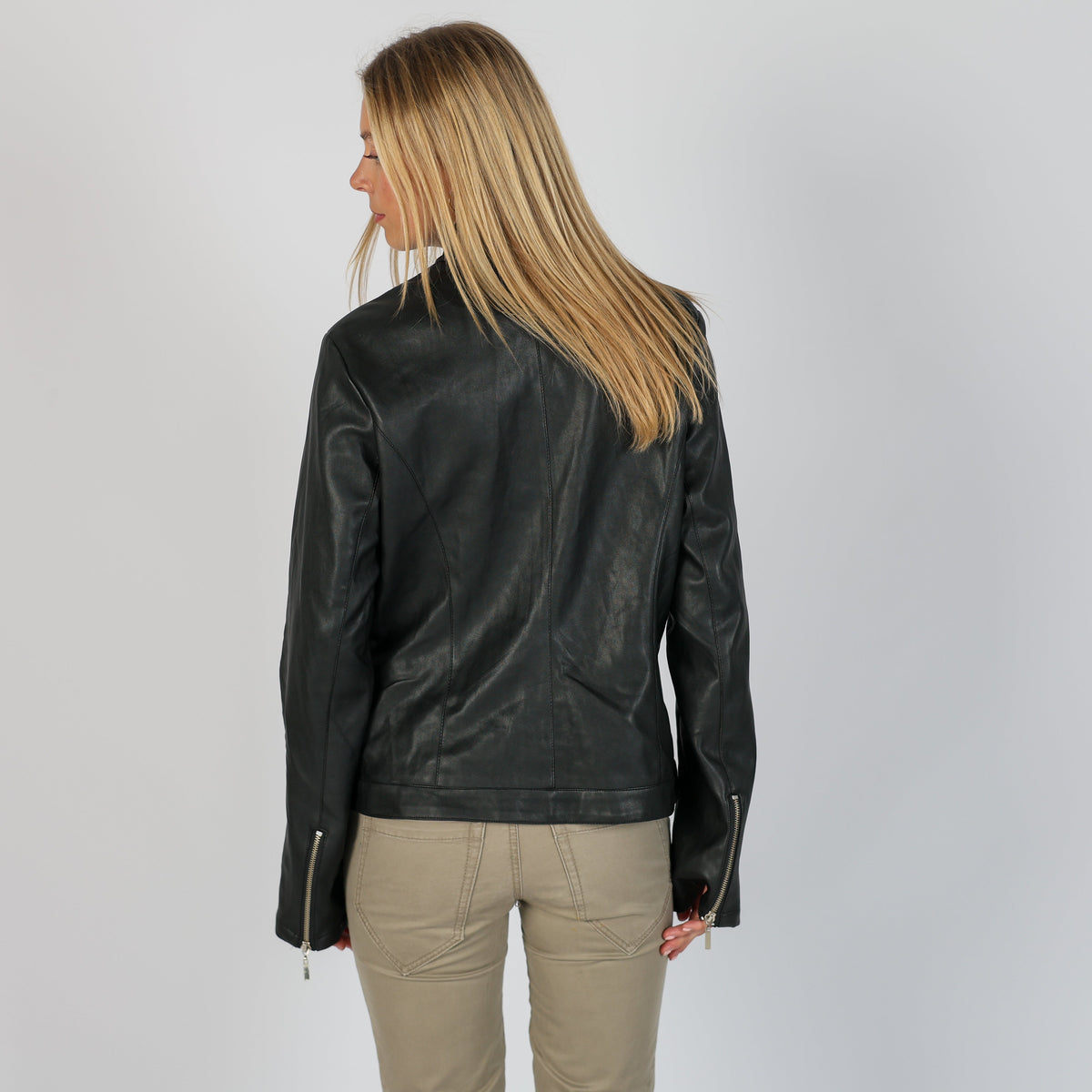 Black Y2K Moda Lisa Leather Jacket Faux (L)