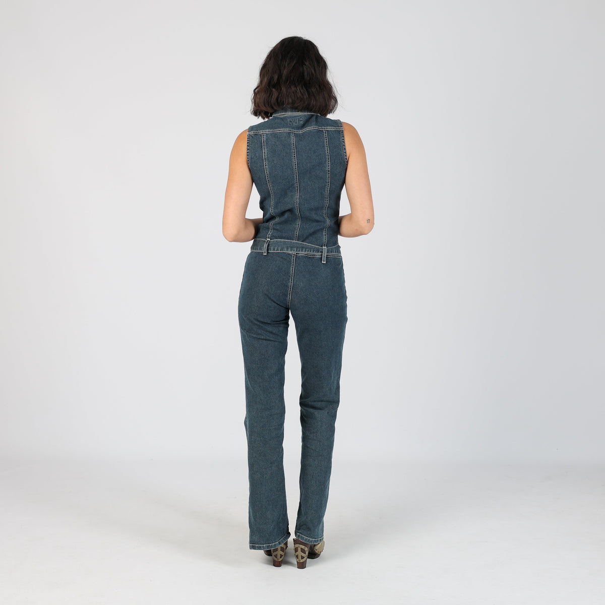 Blue Y2K Blind Date Denim Jumpsuit (S)