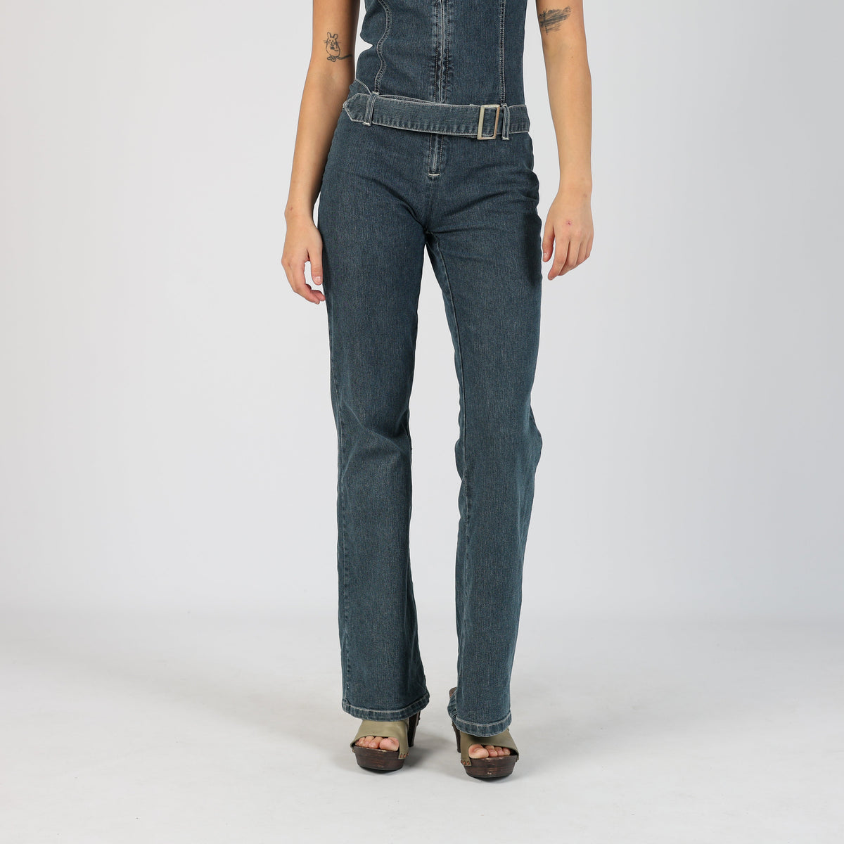 Blue Y2K Blind Date Denim Jumpsuit (S)