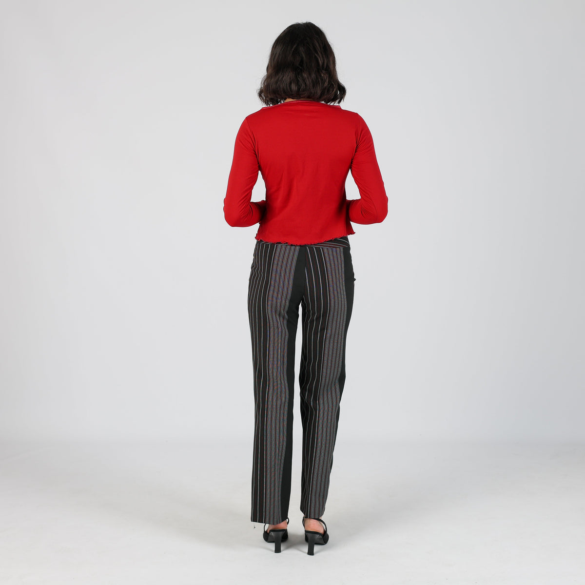 Black Y2K Clockhouse Formal Trousers Stripe (XS)