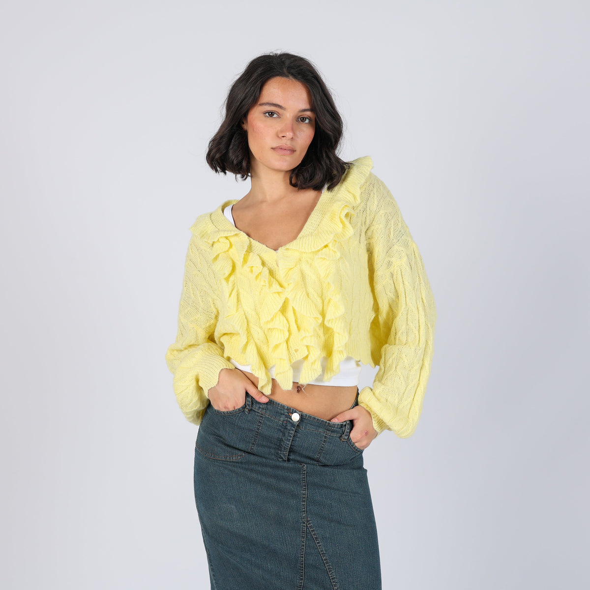 Yellow Y2K By clara Knitted Jumper (M)