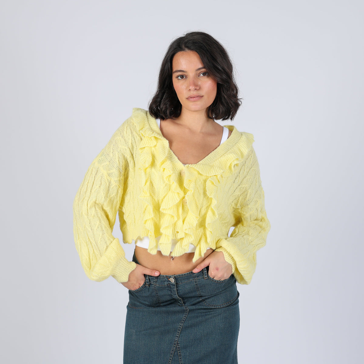 Yellow Y2K By clara Knitted Jumper (M)