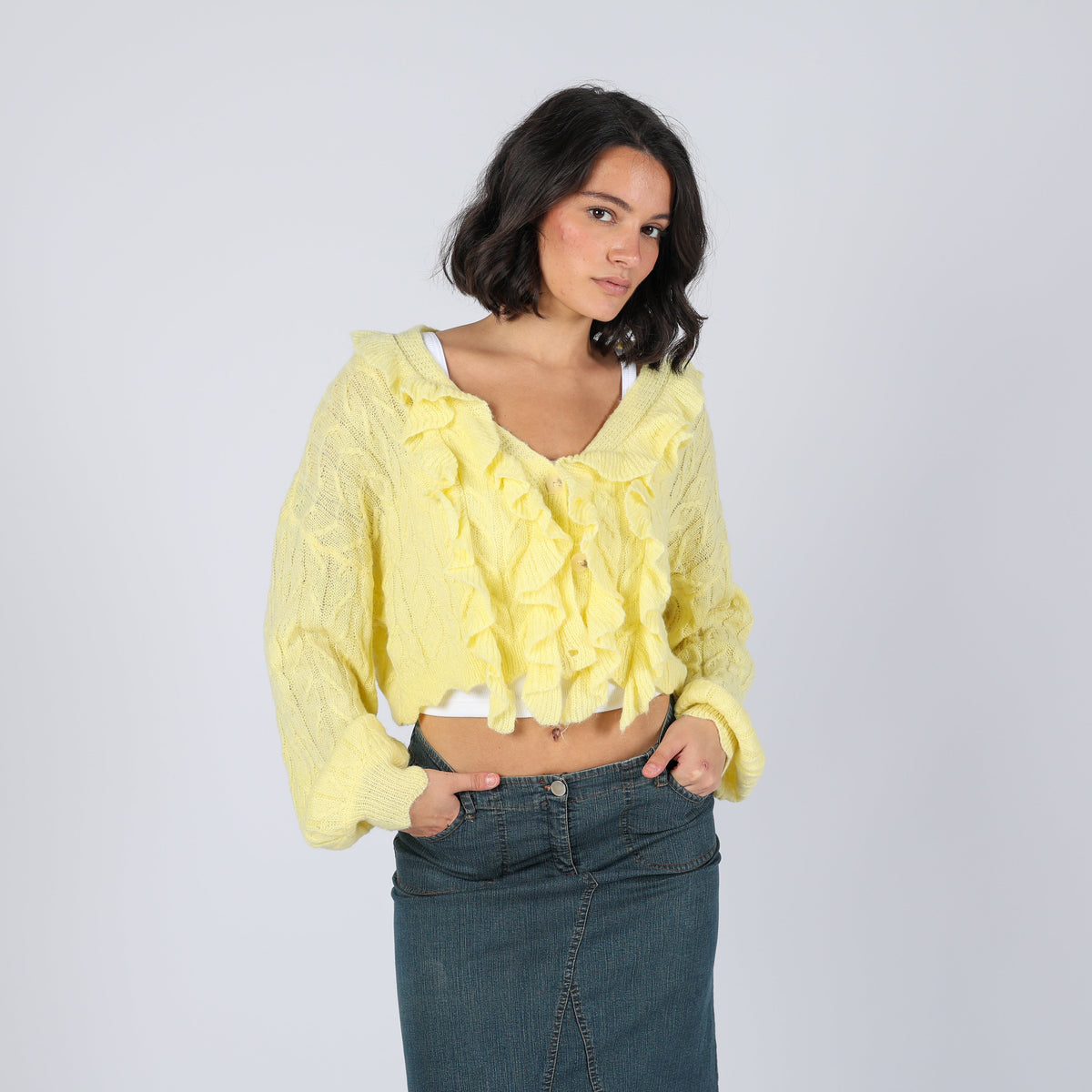 Yellow Y2K By clara Knitted Jumper (M)