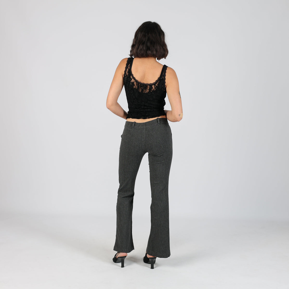 Charcoal Grey Y2K Evielle Formal Trousers (XS)