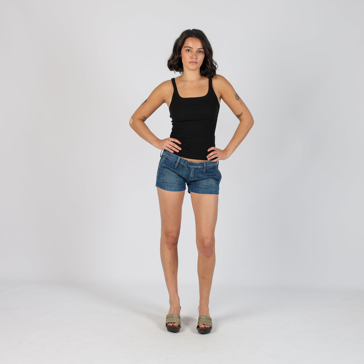 Blue Y2K Meltin Pot Denim Shorts (XS)