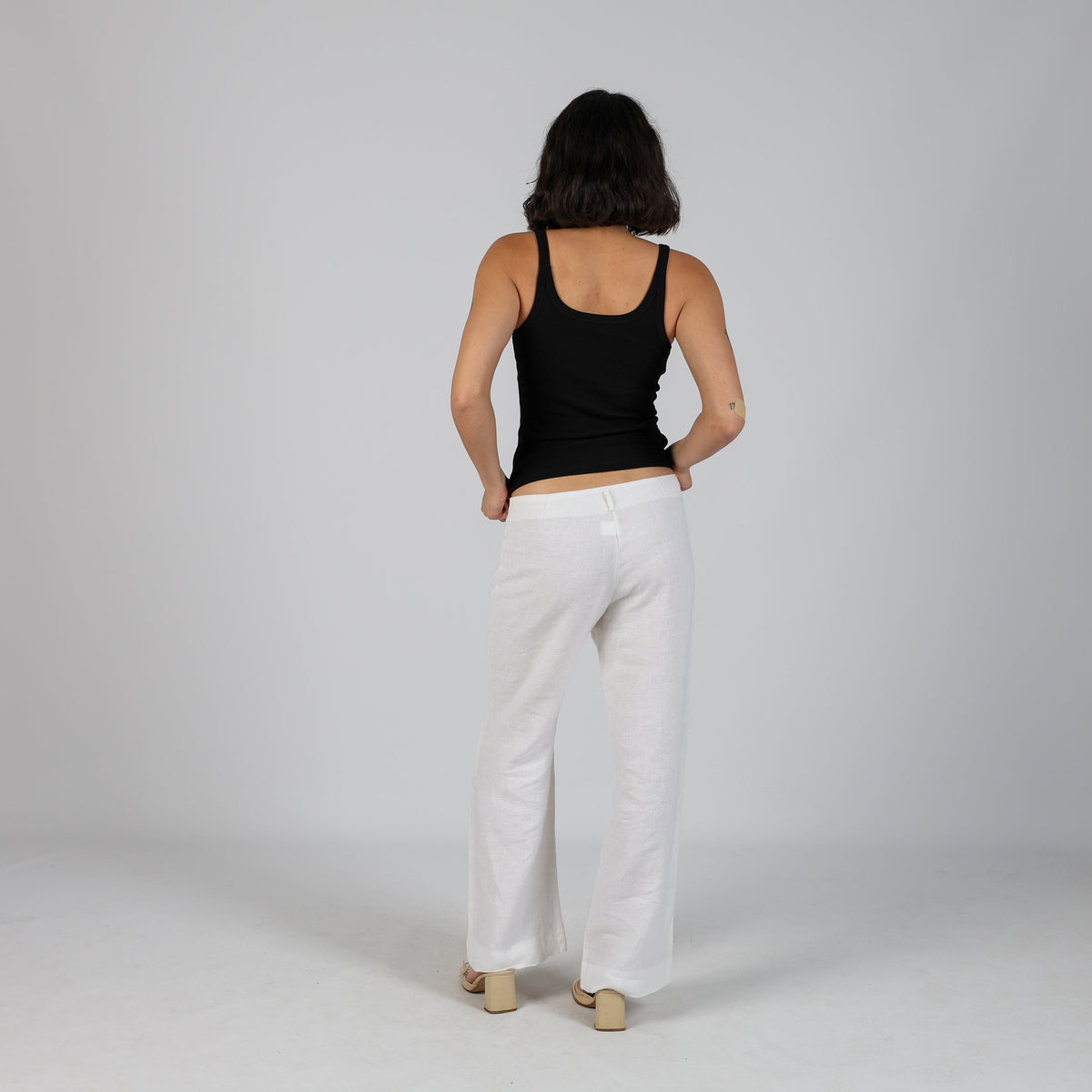 Ivory Y2K Casual Trousers Linen (S)