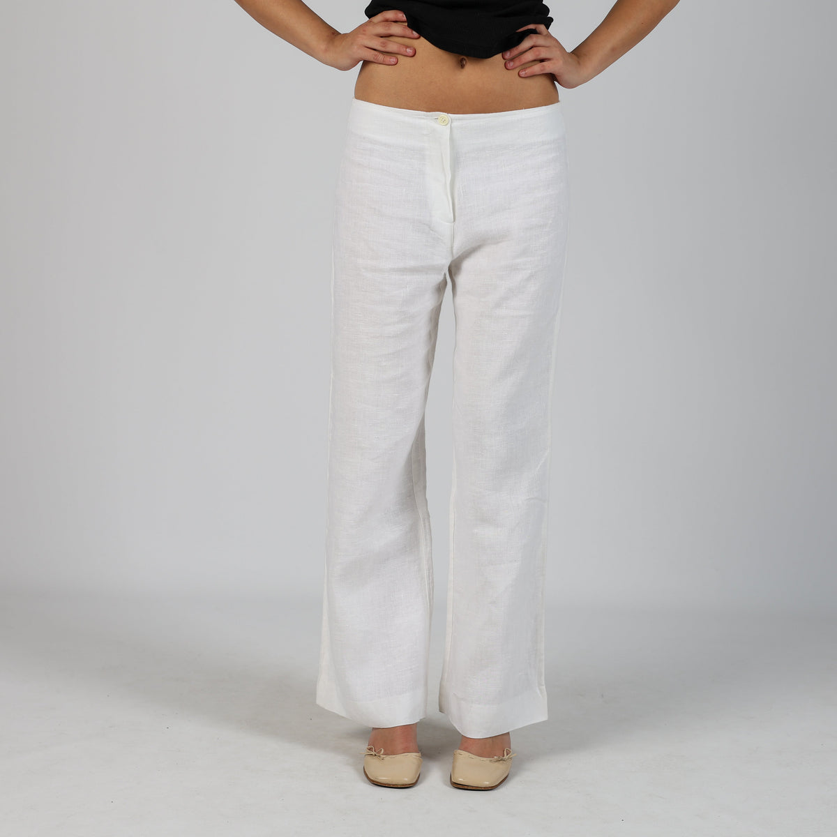 Ivory Y2K Casual Trousers Linen (S)