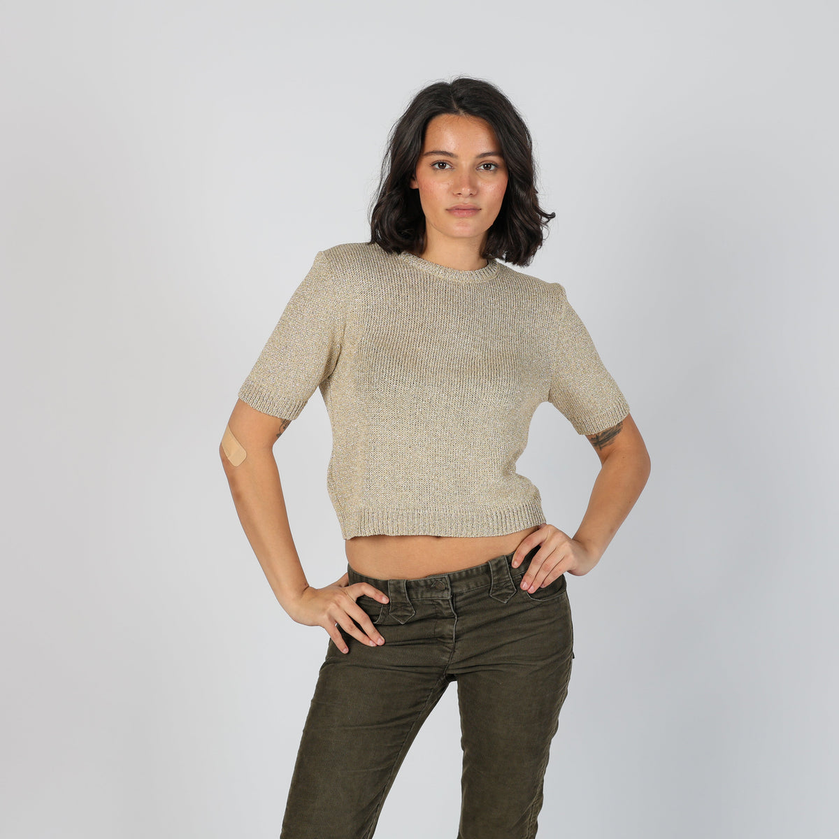 Gold Y2K Les Streghe Knitted Top (S)