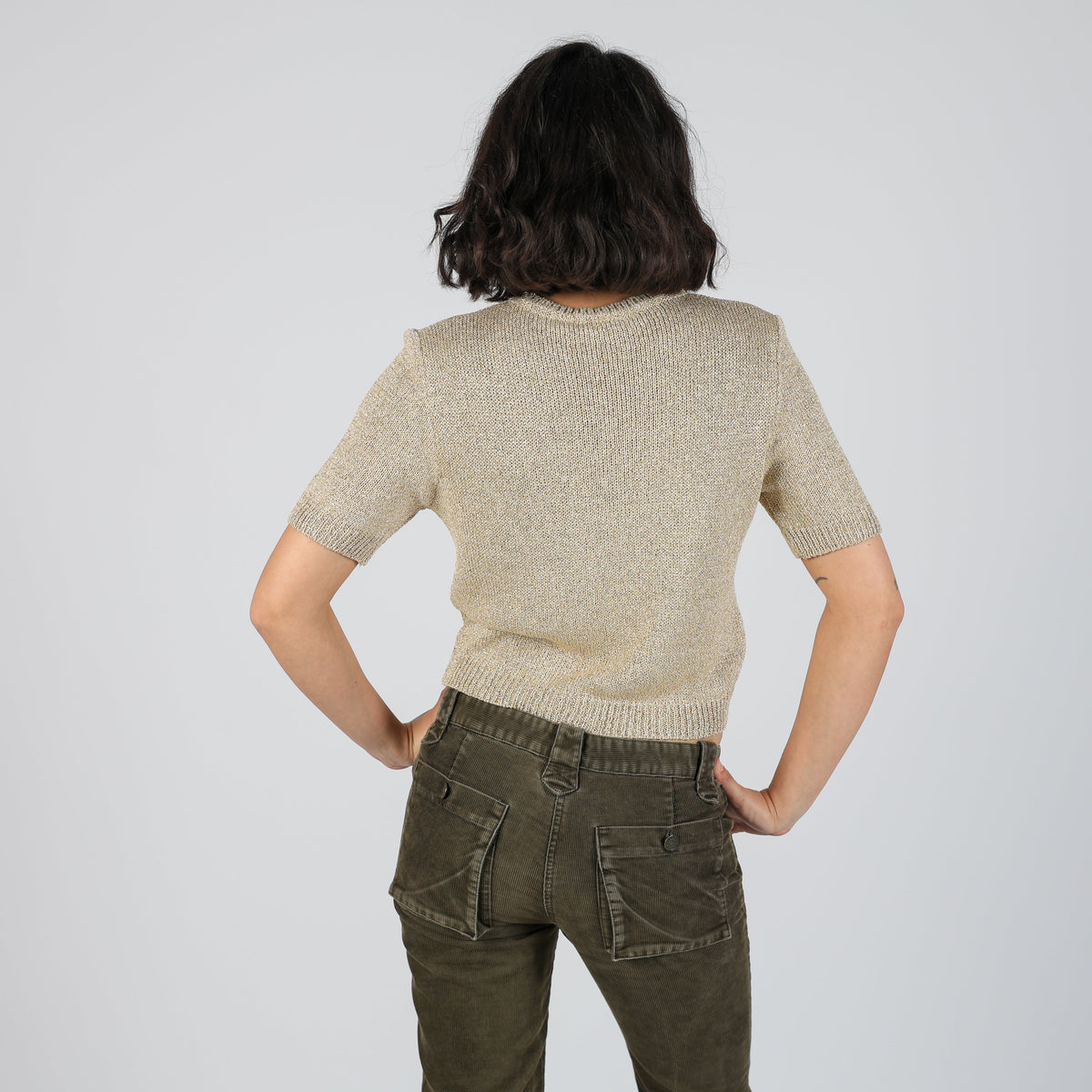 Gold Y2K Les Streghe Knitted Top (S)