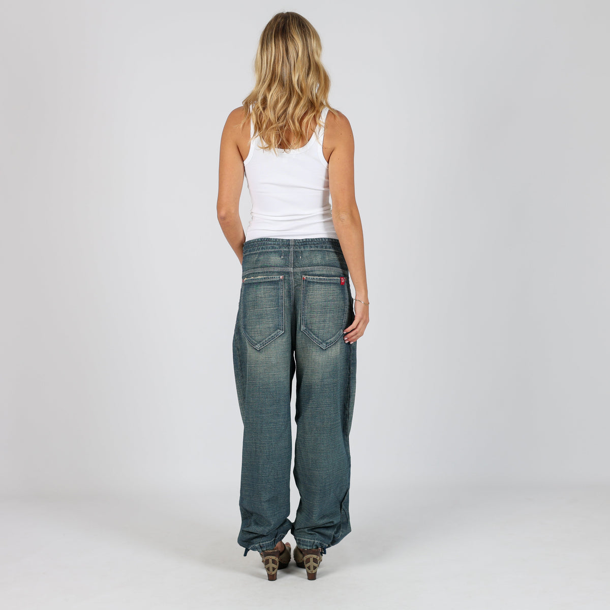 Blue Y2K Met Cargo Pants Denim (S)