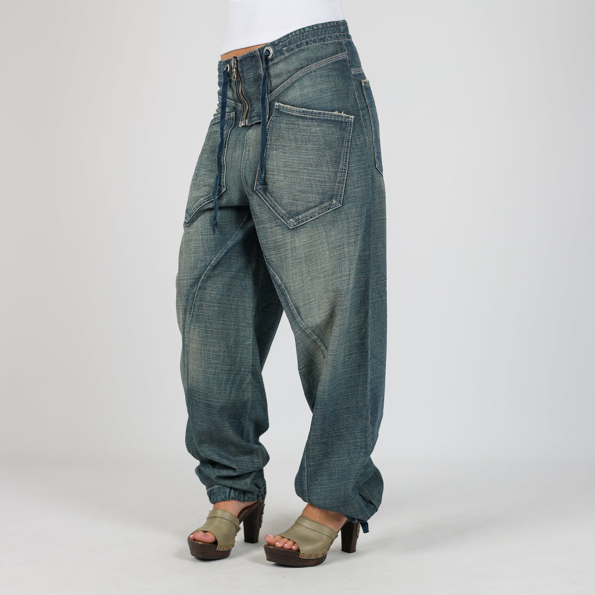 Blue Y2K Met Cargo Pants Denim (S)