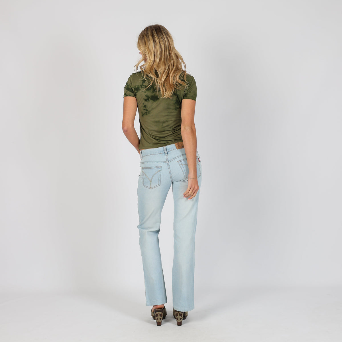 Light Blue Y2K Wan Li Bootcut Jeans (XS)
