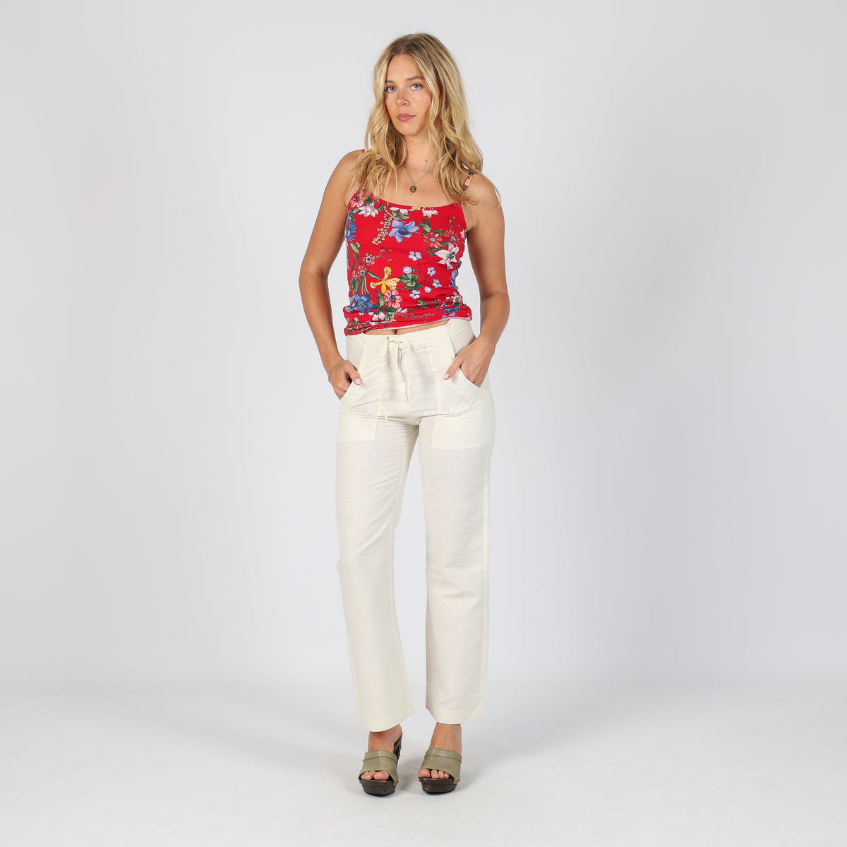 Ivory Y2K Still Casual Trousers (XS)