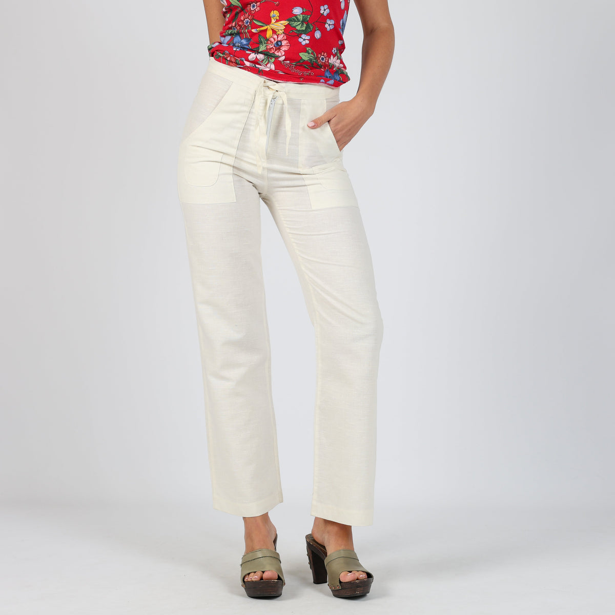 Ivory Y2K Still Casual Trousers (XS)