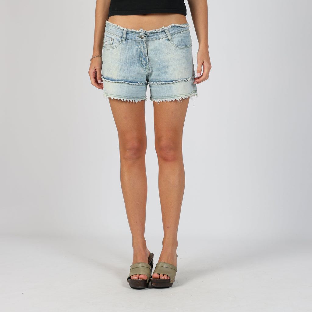 Light Blue Y2K Cavaleru Denim Shorts (S)