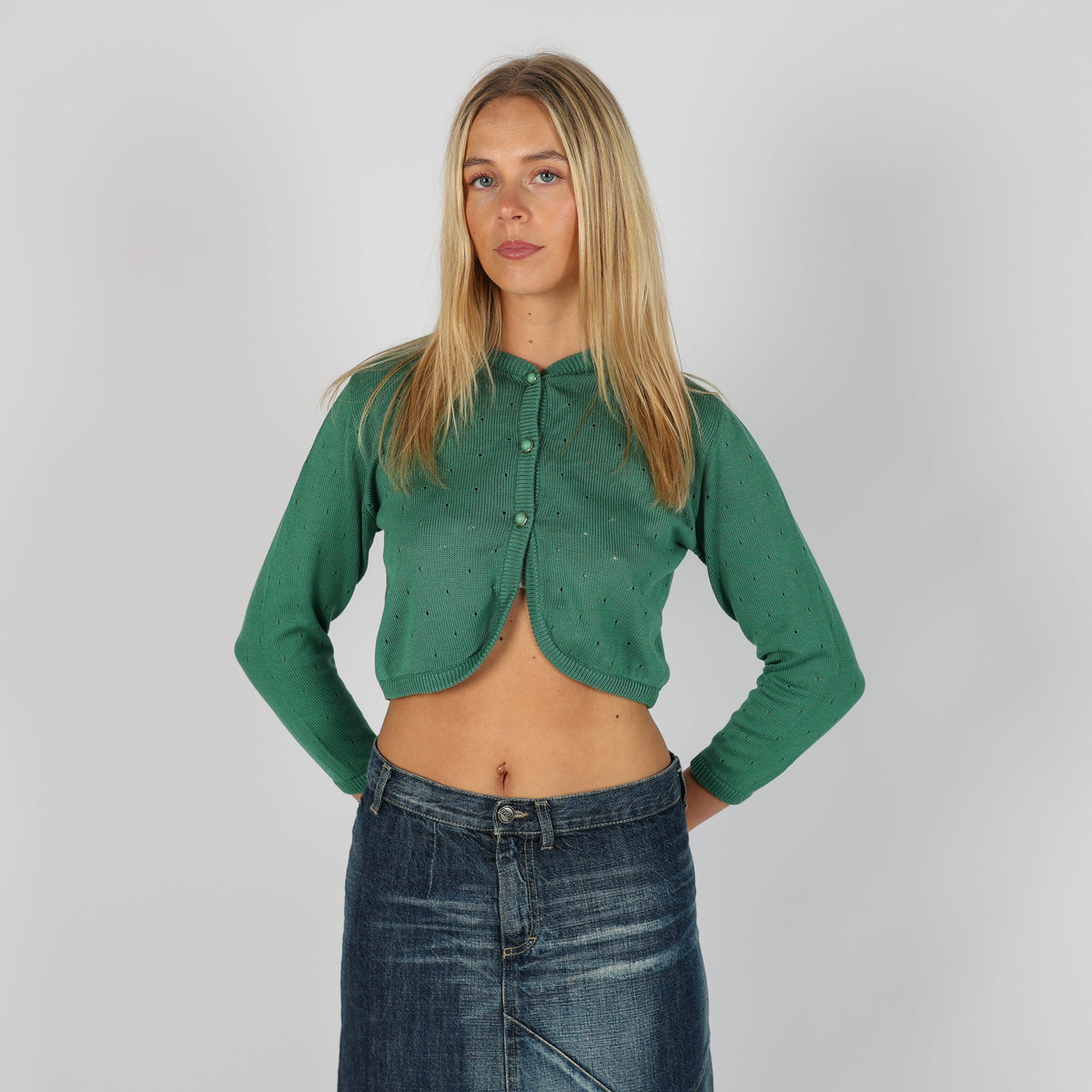 Dark Green Y2K Mito Cardigan (XS)
