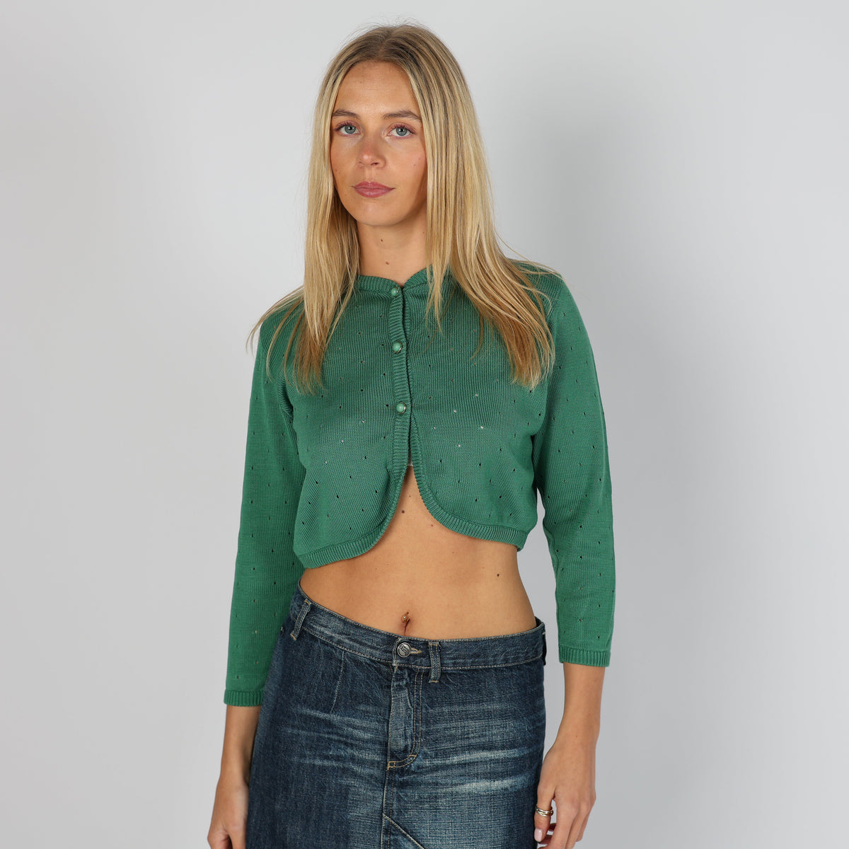 Dark Green Y2K Mito Cardigan (XS)