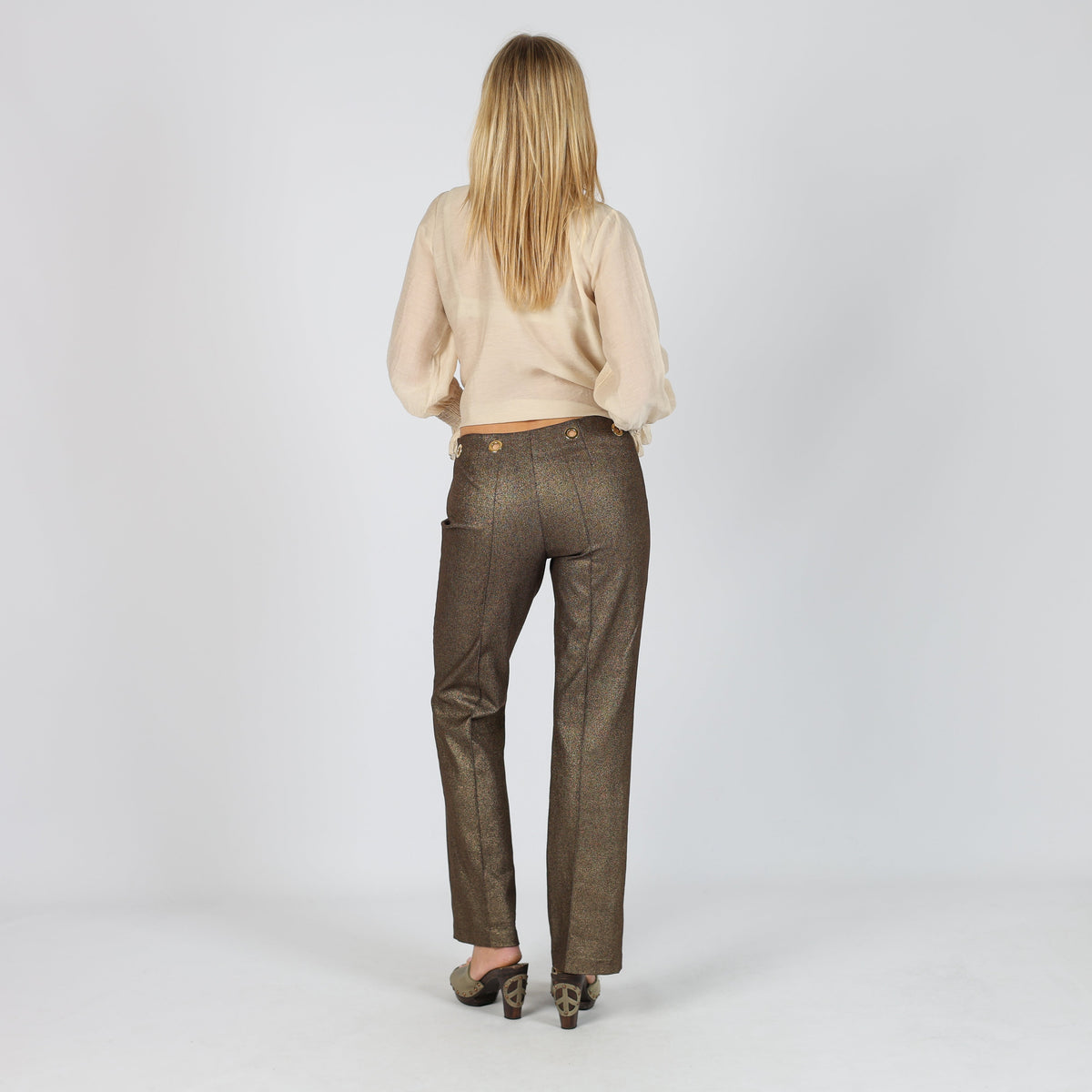 Gold Y2K Blacky Dress Woven Trousers (S)