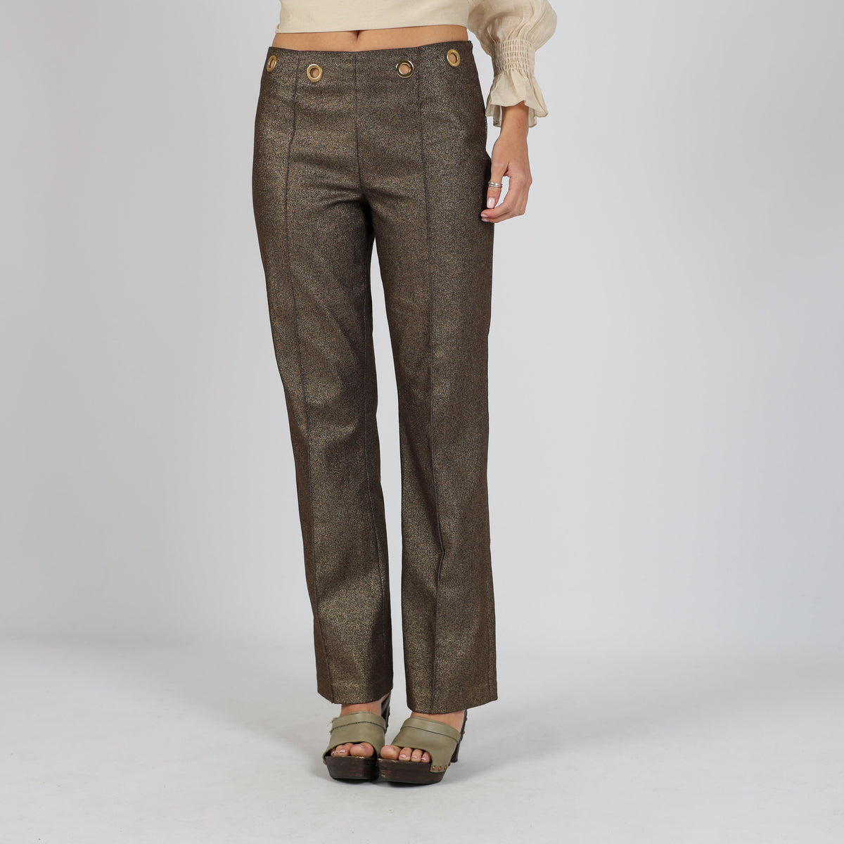 Gold Y2K Blacky Dress Woven Trousers (S)