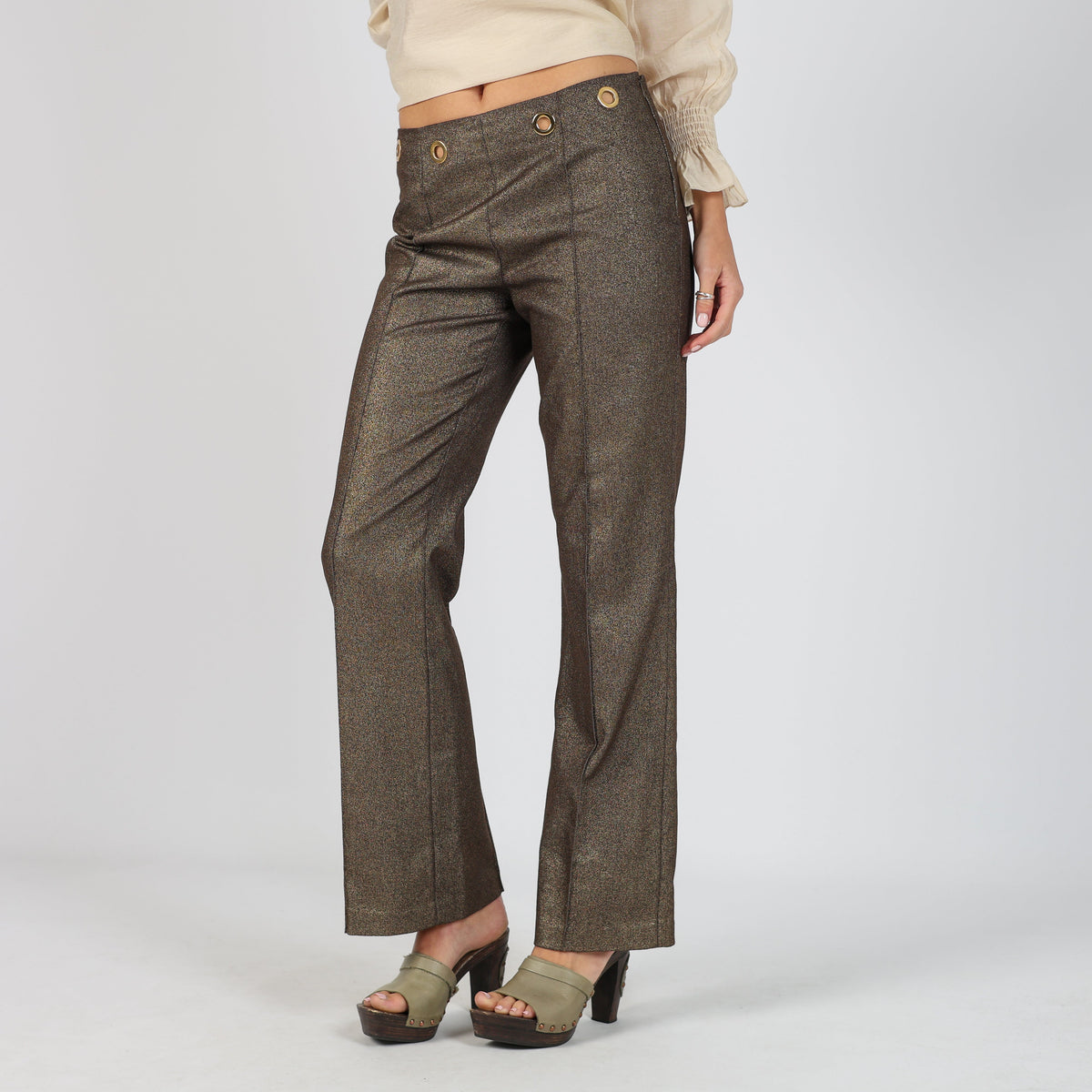 Gold Y2K Blacky Dress Woven Trousers (S)