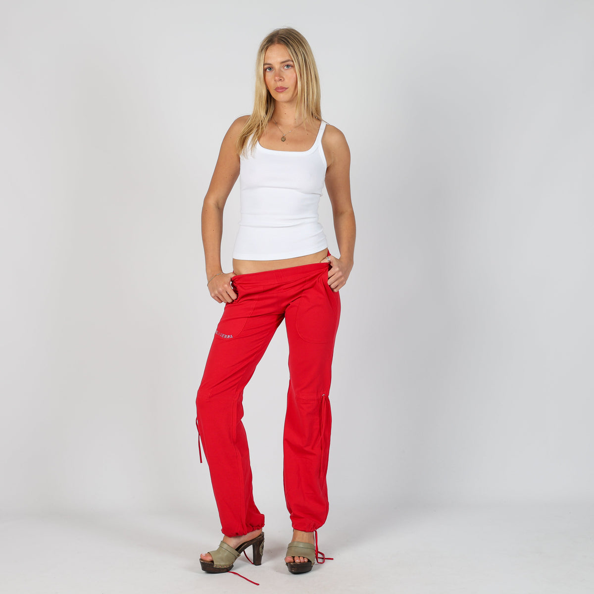 Burgundy Red Y2K melacerba Casual Trousers (S)