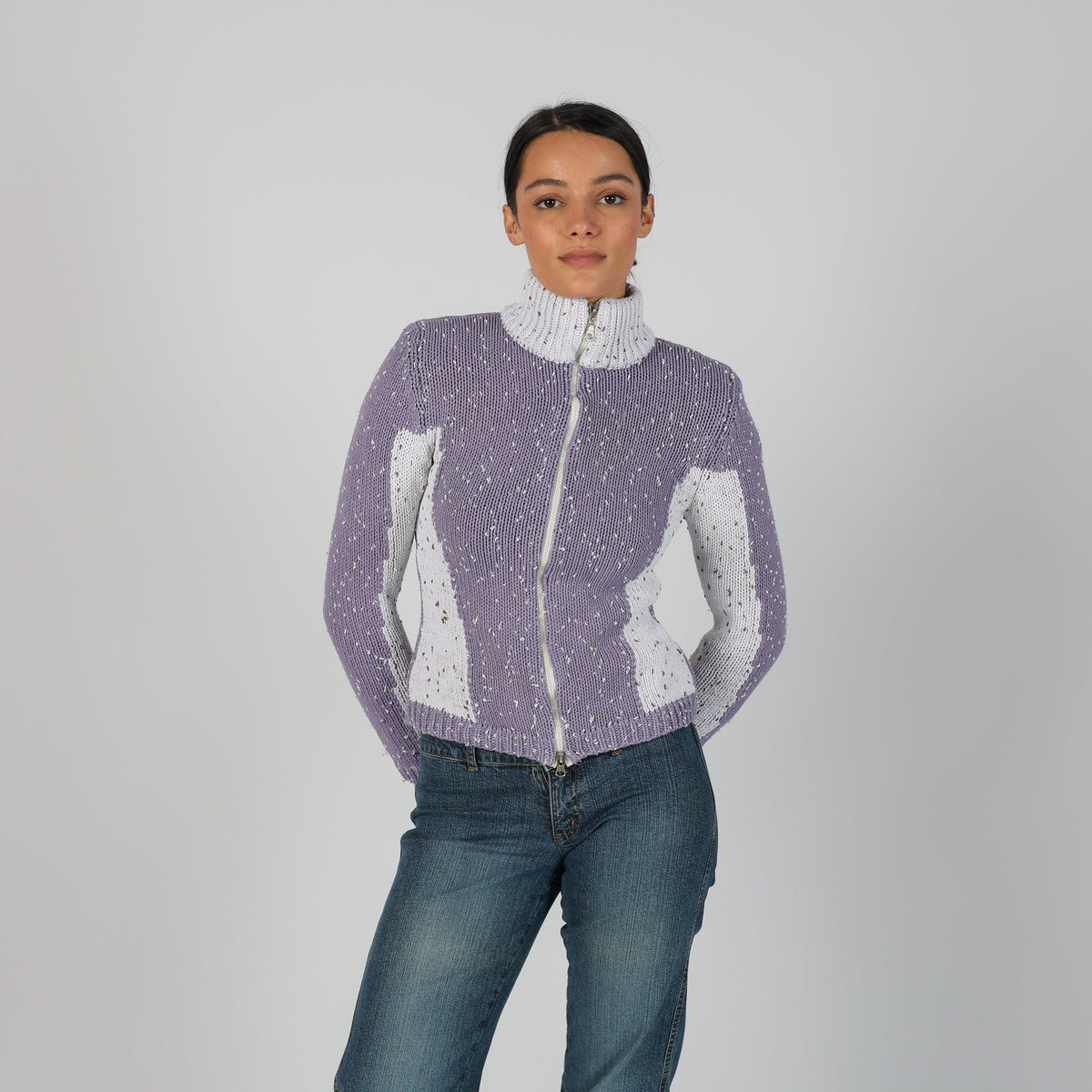 Lilac Purple Y2K Knitted Jumper (S)