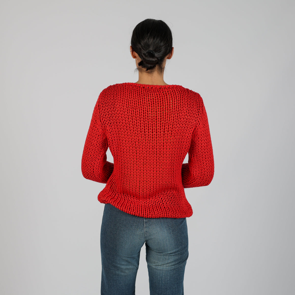 Red Y2K Ekletica Knitted Jumper (S)