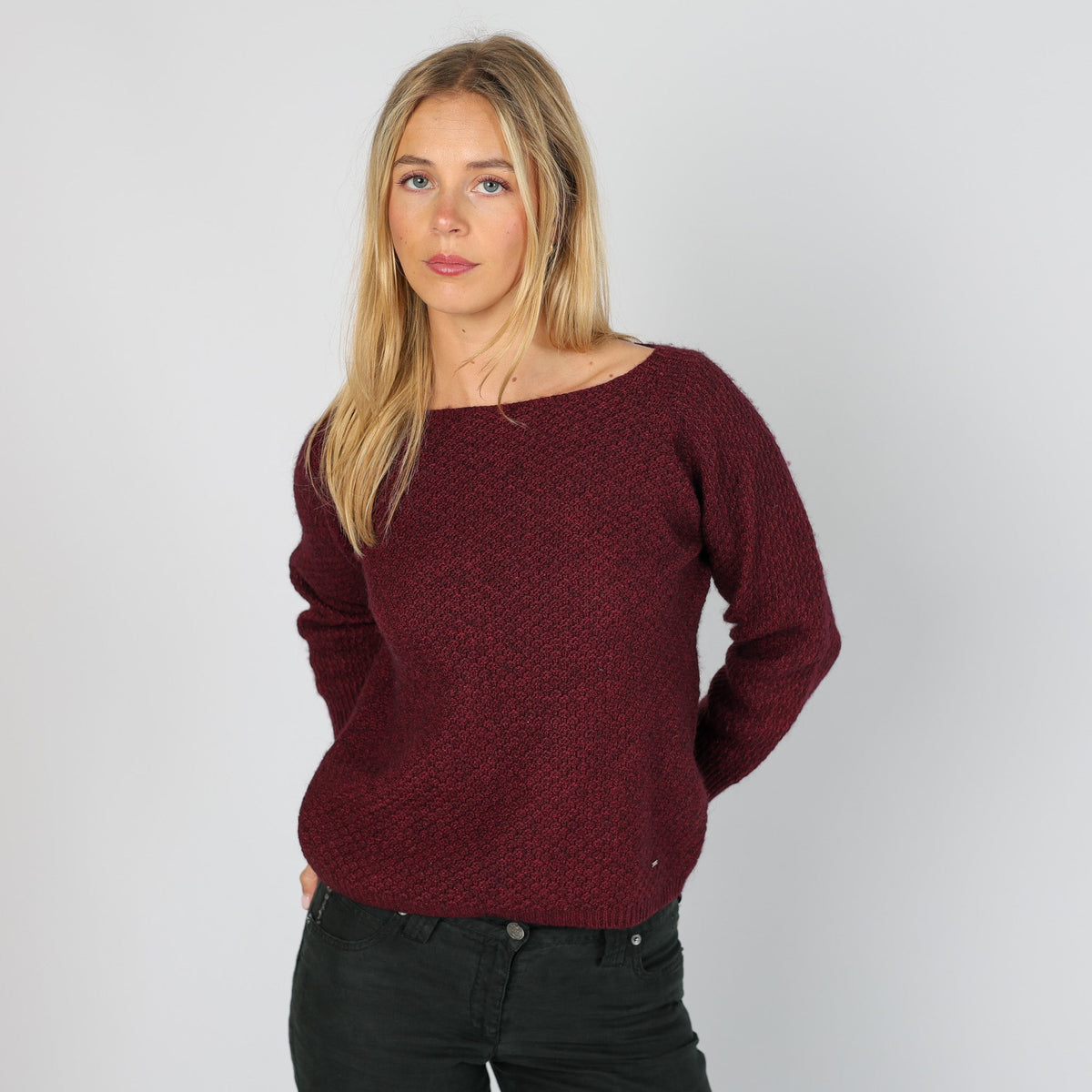 Burgundy Red Y2K GAS Knitted Jumper (M)