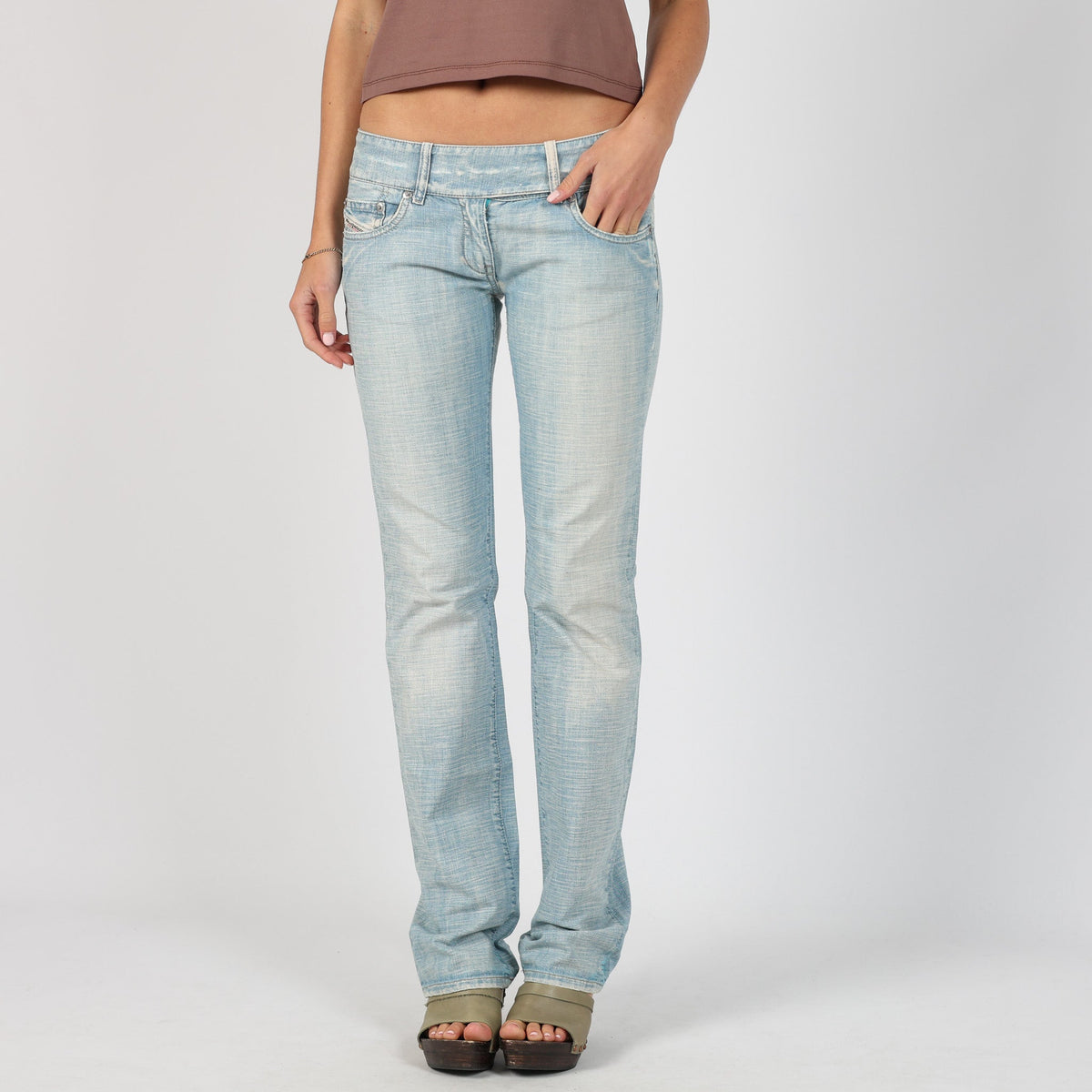 Light Blue Y2K Diesel Straight Jeans (XS)