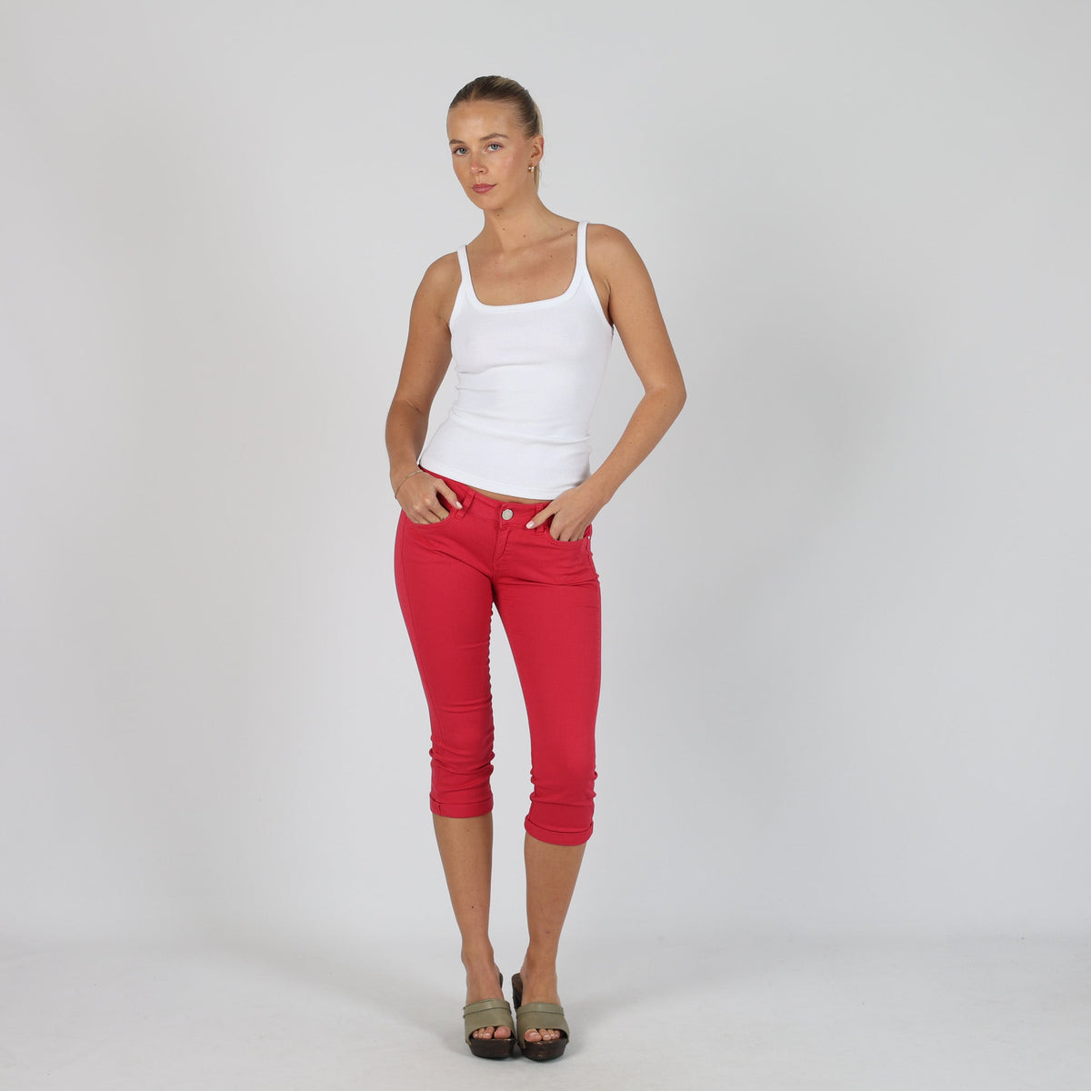 Pink Y2K Motivi Capri Trouser (XS)