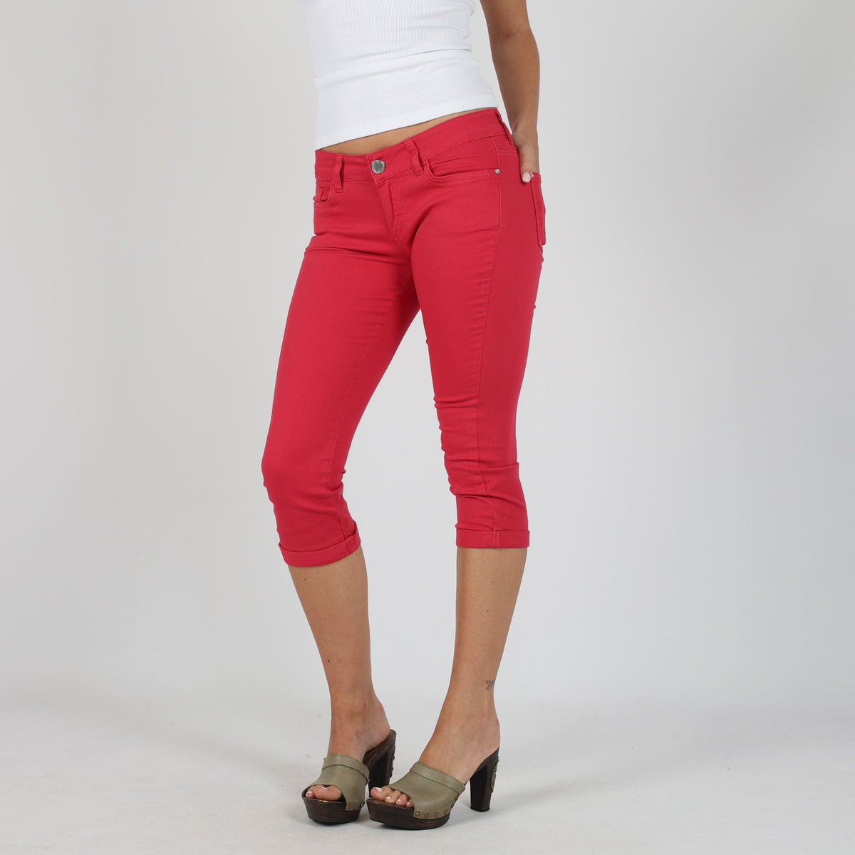 Pink Y2K Motivi Capri Trouser (XS)