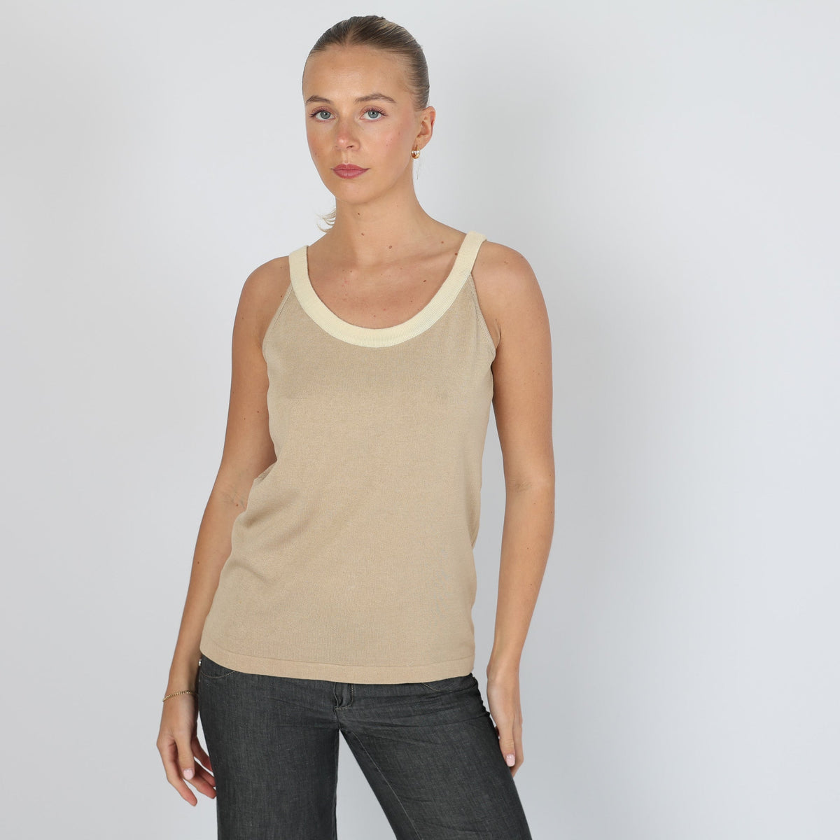 Tan Y2K Valentino Knitted Top (M)