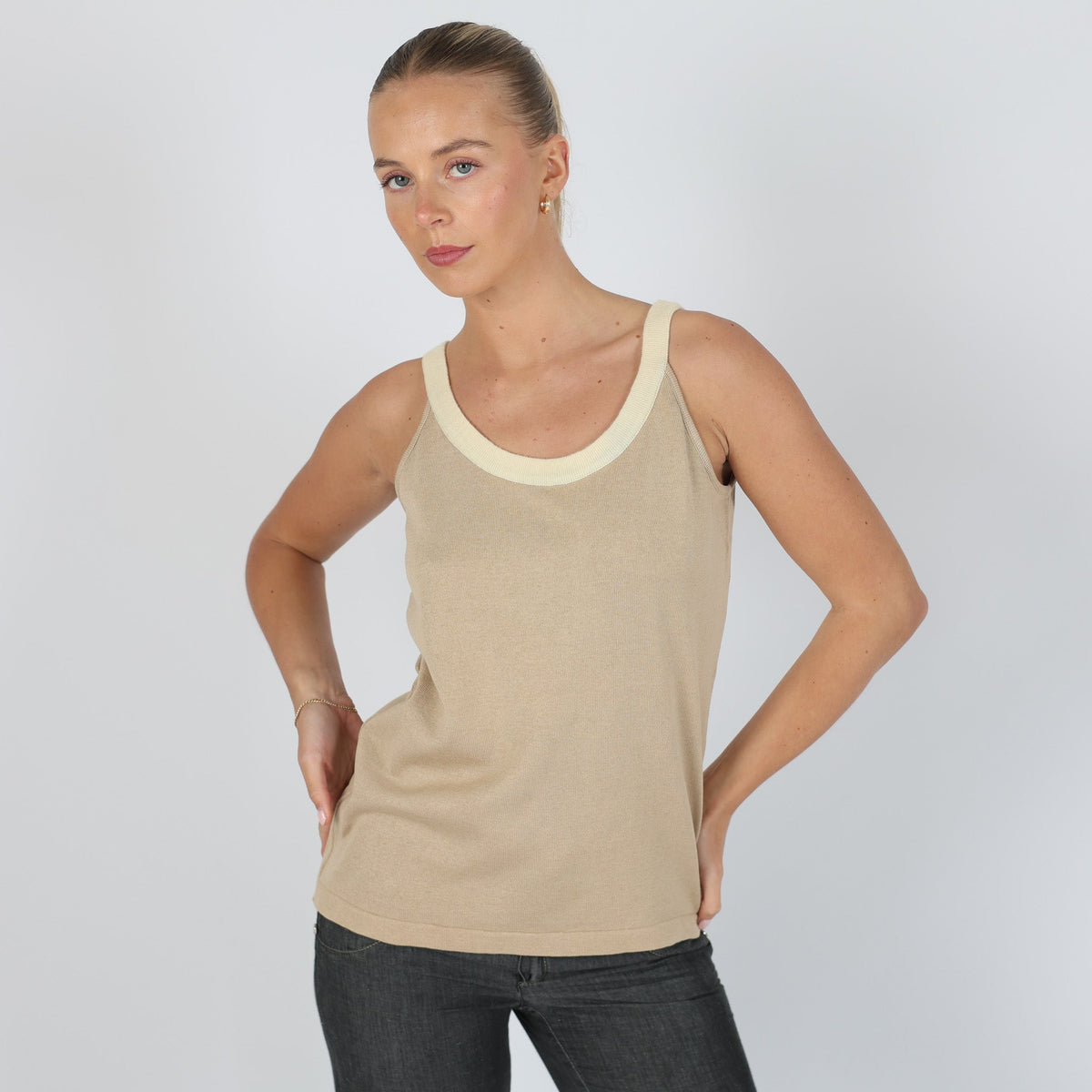 Tan Y2K Valentino Knitted Top (M)